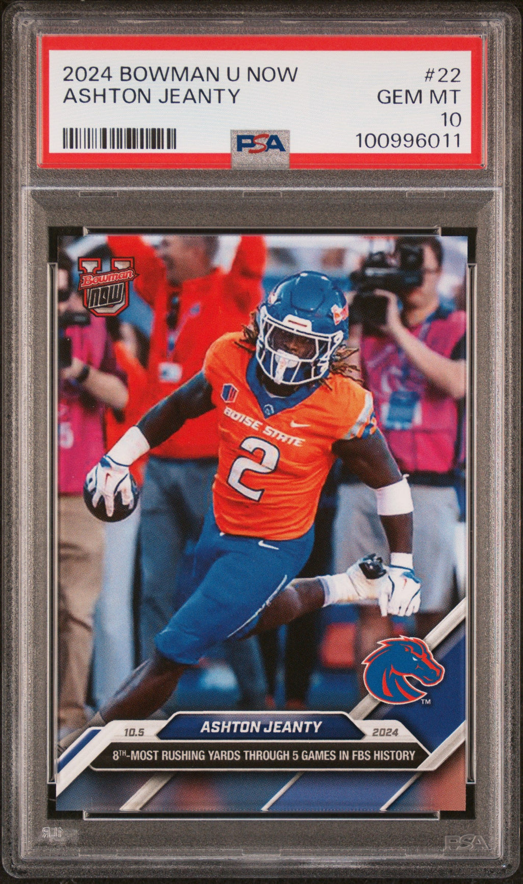 Graded 2024 Topps Bowman U Now Ashton Jeanty #22 Rookie RC Football Card PSA 10 Gem Mint