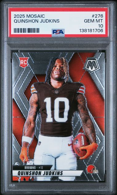 Graded 2025 Panini Mosaic Quinshon Judkins #276 Variation Rookie RC Football Card PSA 10 Gem Mint