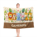 Personalized Safari Name Blanket | Custom Baby & Kids Gift