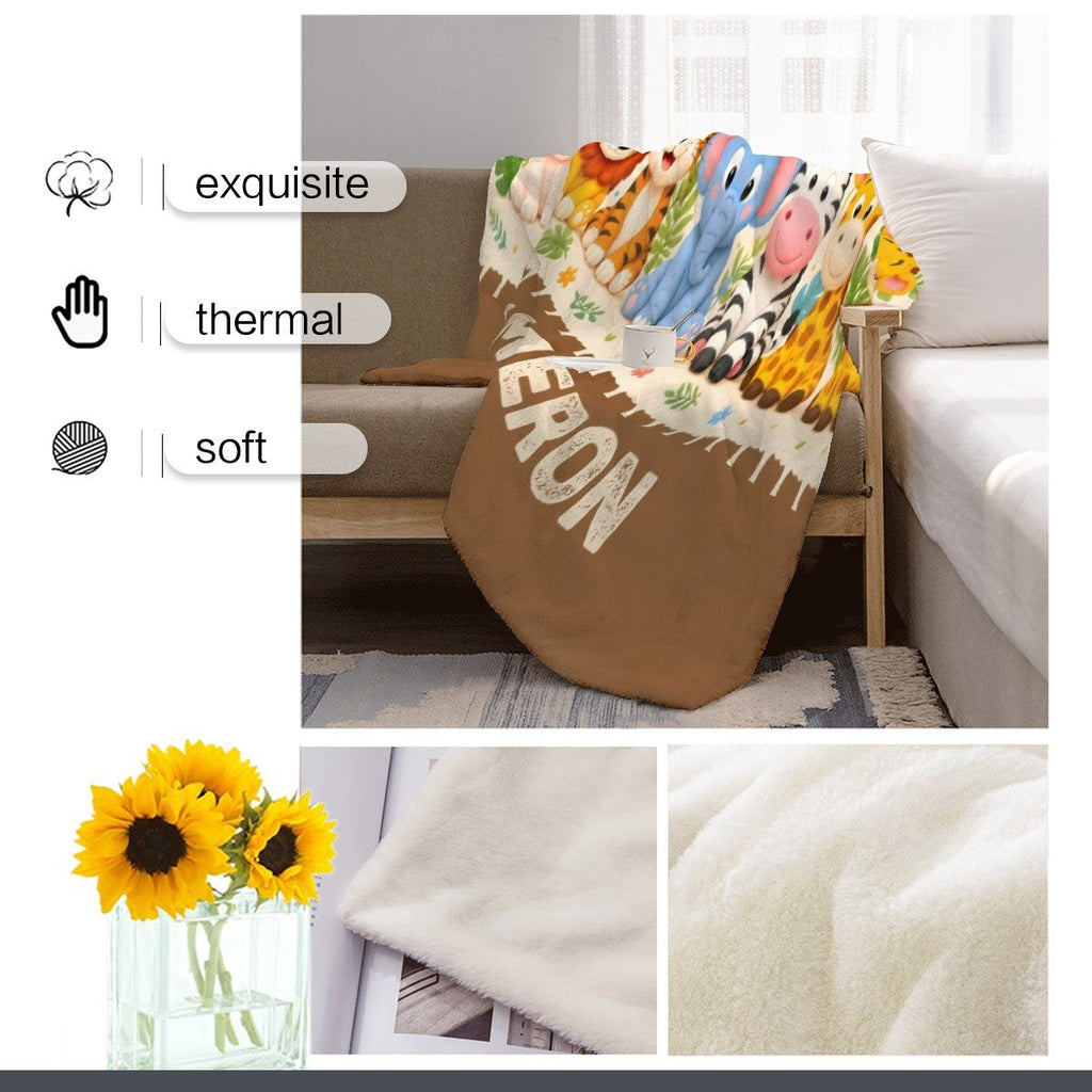 Personalized Safari Name Blanket | Custom Baby & Kids Gift