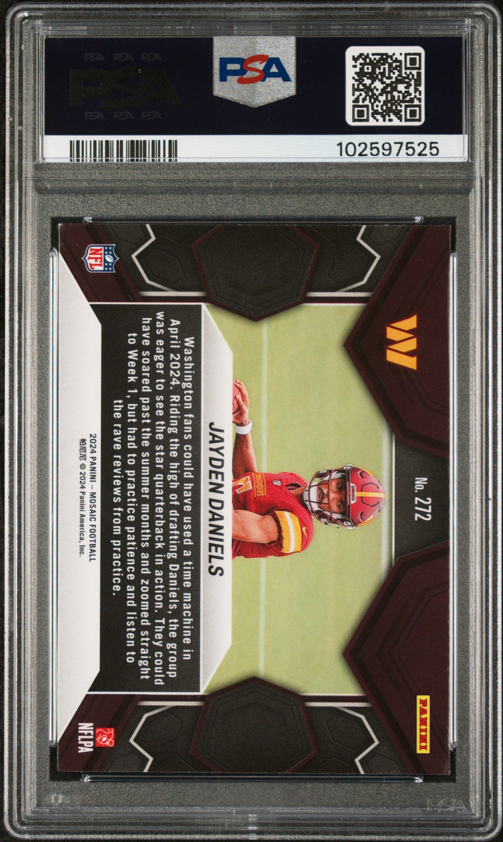 Graded 2024 Panini Mosaic Jayden Daniels #272 Rookie RC Football Card PSA 8 Near Mint