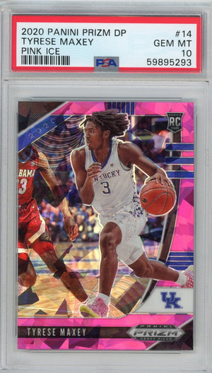 Graded 2020-21 Panini Prizm DP Draft Picks Tyrese Maxey #14 Pink Ice Rookie RC Basketball Card PSA 10 Gem Mint
