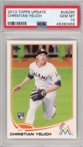 Graded 2013 Topps Update Christian Yelich #US290 Rookie RC Baseball Card PSA 10 Gem Mint