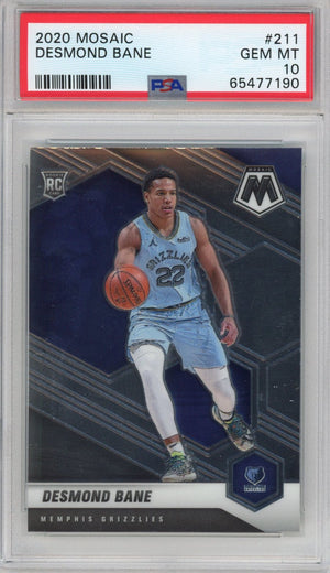 Graded 2020-21 Panini Mosaic Desmond Bane #211 Rookie RC Basketball Card PSA 10 Gem Mint