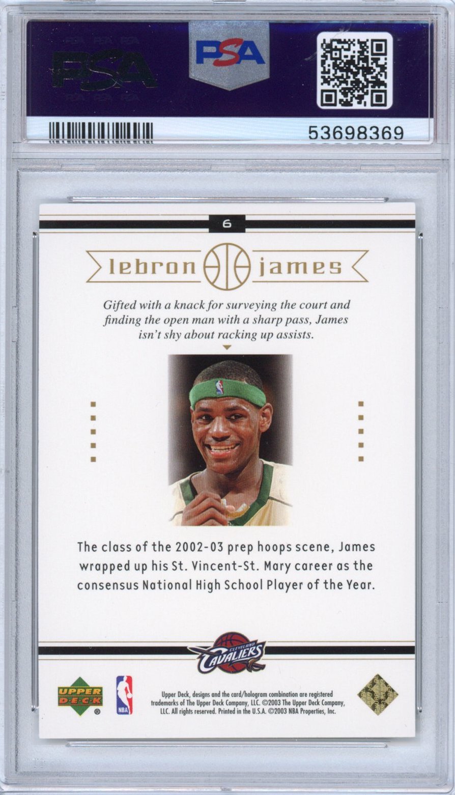 Graded 2003-04 Upper Deck LeBron James #6 Box Set Rookie RC Basketball Card PSA 8 Near Mint