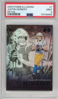 Graded 2020 Panini Illusions Justin Herbert #7 Retail Rookie RC Football Card PSA 9 Mint