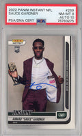 Graded 2022 Panini Instant Ahmad Sauce Gardner #269 Rookie RC Football Card PSA 8 Auto 10
