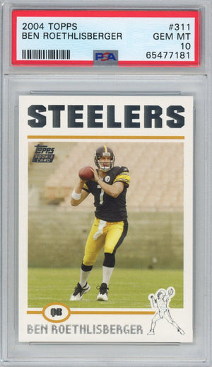 Graded 2004 Topps Ben Roethlisberger #311 Rookie RC Football Card PSA 10 Gem Mint