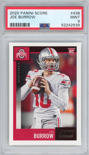 Graded 2020 Panini Score Joe Burrow #438 Rookie RC Football Card PSA 9 Mint
