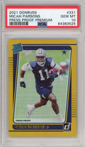 Graded 2021 Panini Donruss Micah Parsons #331 Press Proof Premium Rated Rookie RC Football Card PSA 10 Gem Mint