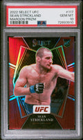 Graded 2022 Panini Select UFC Sean Strickland #117 Maroon Prizm Rookie RC UFC MMA Card PSA 10 Gem Mint