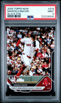 Graded 2025 Topps Now Marcelo Mayer #214 Black Foil /10 Rookie RC Baseball Card PSA 9 Mint