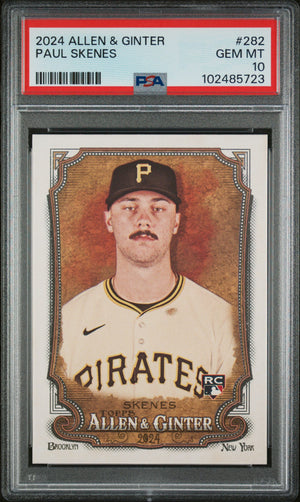 Graded 2024 Topps Allen & Ginter Paul Skenes #282 Rookie RC Baseball Card PSA 10 Gem Mint