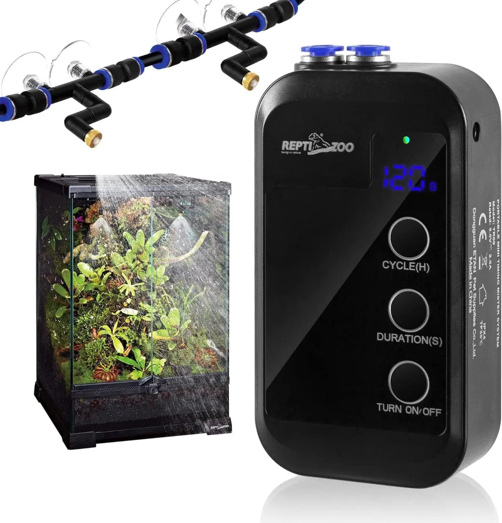 Reptile Humidifier Mini Auto Misting System Rainforest Spray Nozzles
