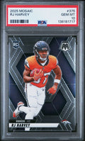 Graded 2025 Panini Mosaic RJ Harvey #375 Rookie RC Football Card PSA 10 Gem Mint