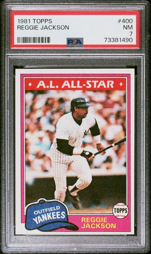 Graded 1981 Topps Reggie Jackson #400 Baseball Card PSA 7 Near Mint