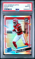 Graded 2023 Panini Donruss Optic Rashee Rice #257 Holo Rookie RC Football Card PSA 10 Gem Mint
