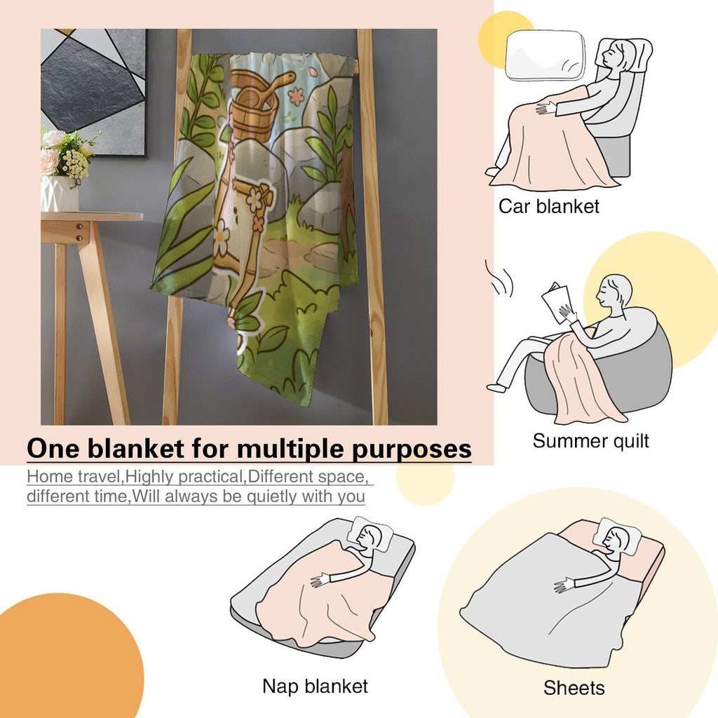 Personalized Capybara Hot Spring Blanket – Custom Name Gift