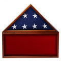 Flag Memorabilia Display Case with Red Background