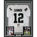 Framed Autographed/Signed Rich Gannon 35x39 Oakland Las Vegas White Football Jersey JSA COA