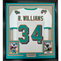 Framed Autographed/Signed Ricky Williams 35x39 Smoke Weed Everyday Inscribed Miami White Football Jersey JSA COA