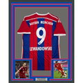 Framed Autographed/Signed Robert Lewandowski 35x39 FC Bayern Munich Red Soccer Futbol Jersey Beckett BAS COA