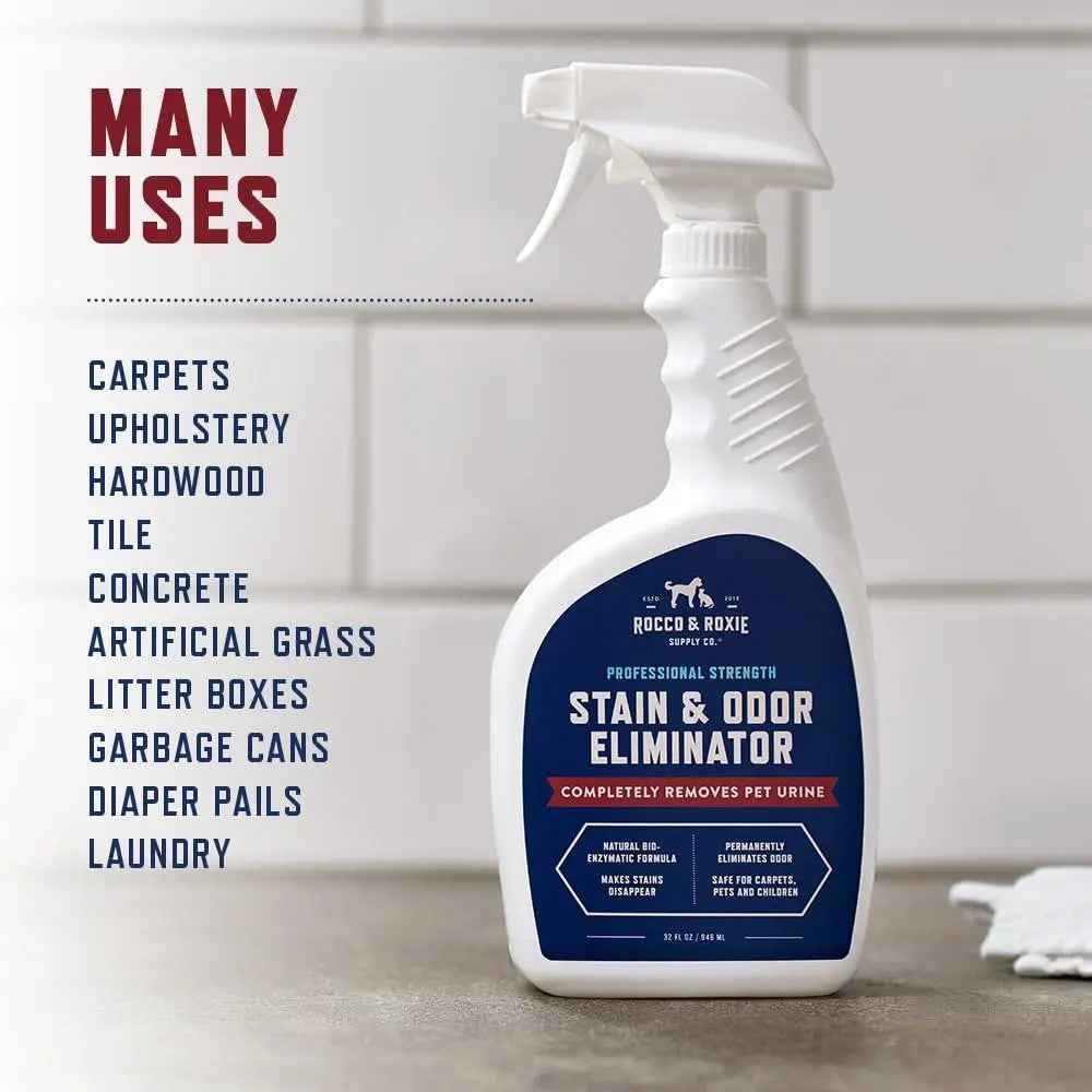 Rocco & Roxie Pet Stain & Odor Eliminator 32oz Enzyme Carpet Cleaner Spray