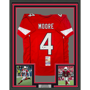 Framed Autographed/Signed Rondale Moore 35x39 Arizona Red Football Jersey JSA COA