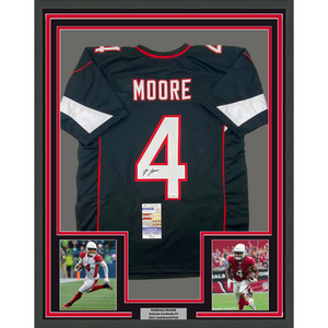 Framed Autographed/Signed Rondale Moore 35x39 Arizona Black Football Jersey JSA COA