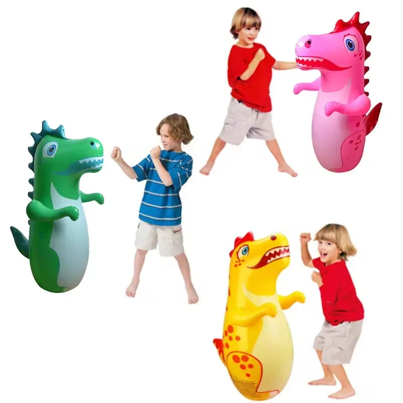 Inflatable Dinosaur Punching Bag Tumbler Kids Boxing Toy