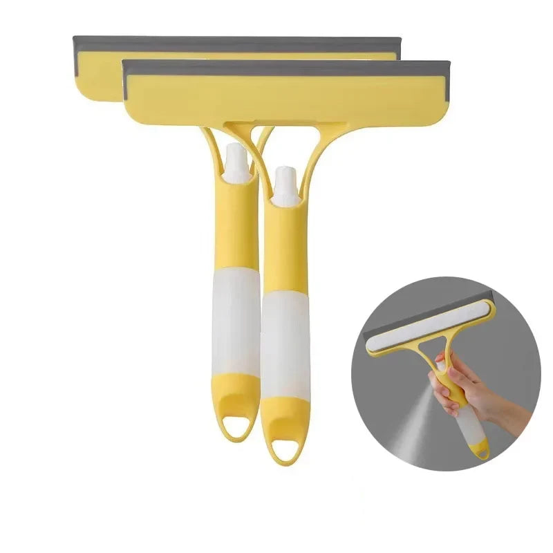 3-in-1 Window Cleaning Squeegee with Spray Bottle & Microfiber Scrubber