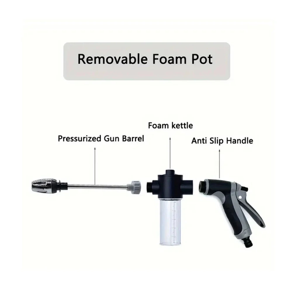 High-Pressure Water Gun with Foam Bottle – Garden & Window Cleaning Sprayer