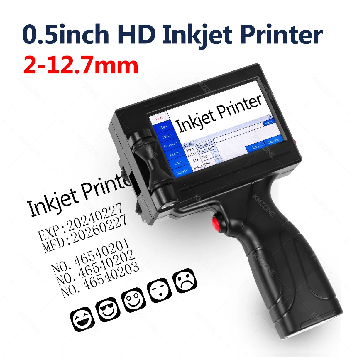 Portable Handheld Inkjet Printer, TIJ Coding Machine with Touch Screen