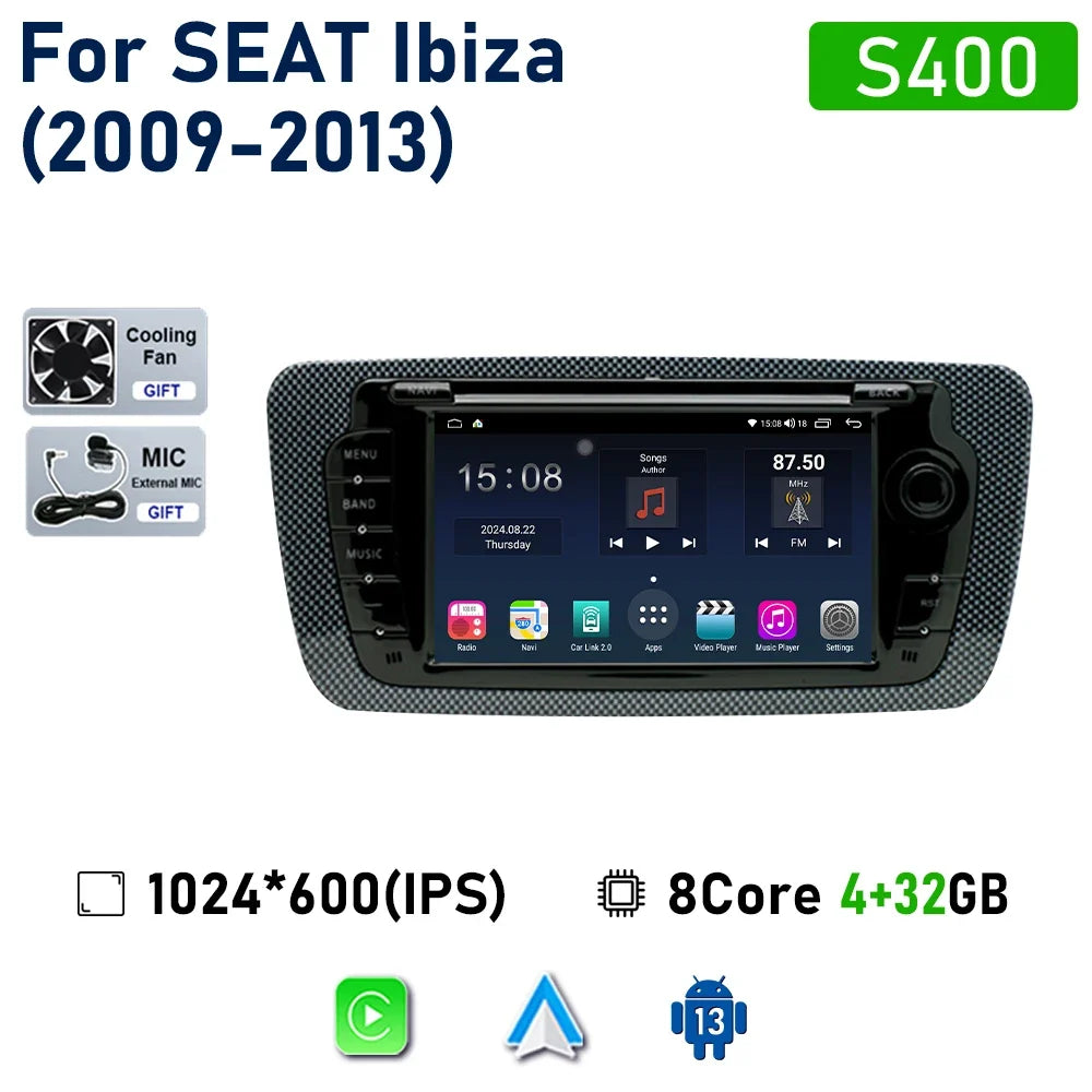 7" Touch Screen Car Stereo Head Unit for Seat Ibiza 2009–2013