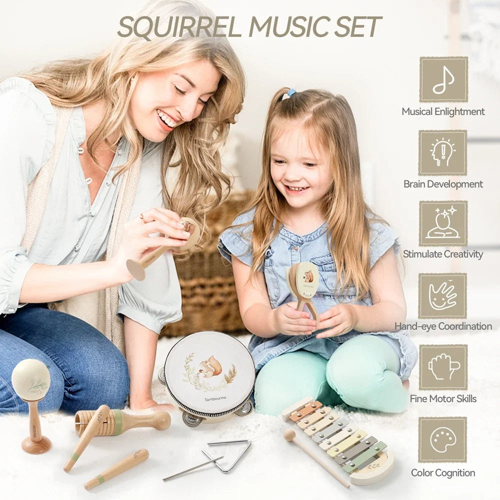 Montessori Musical Instruments Baby Toys | Drum & Xylophone for 0–12 Months