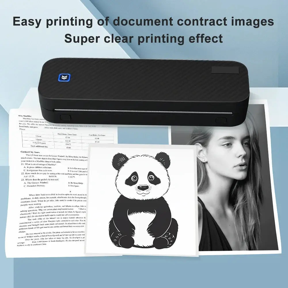 Portable A4 Thermal Printer – Bluetooth Wireless Mini Document Printer