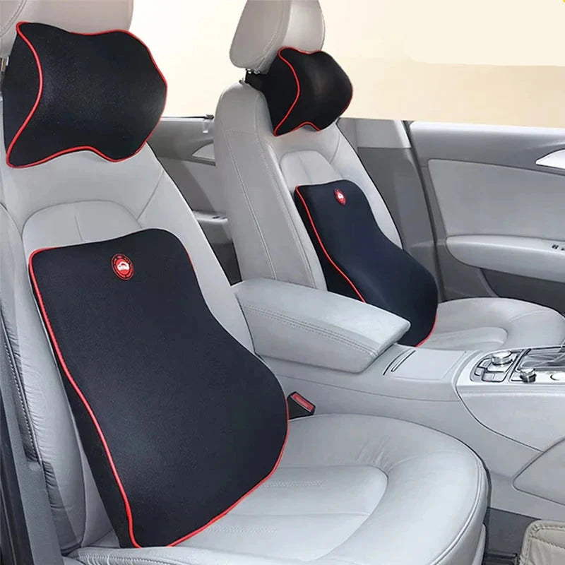 Memory Foam Car Cushions – Neck Pillow & Lumbar Options