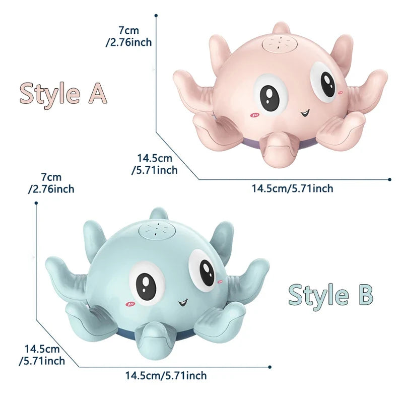 Electric Octopus Whale Baby Bath Toy with LED & Water Spray