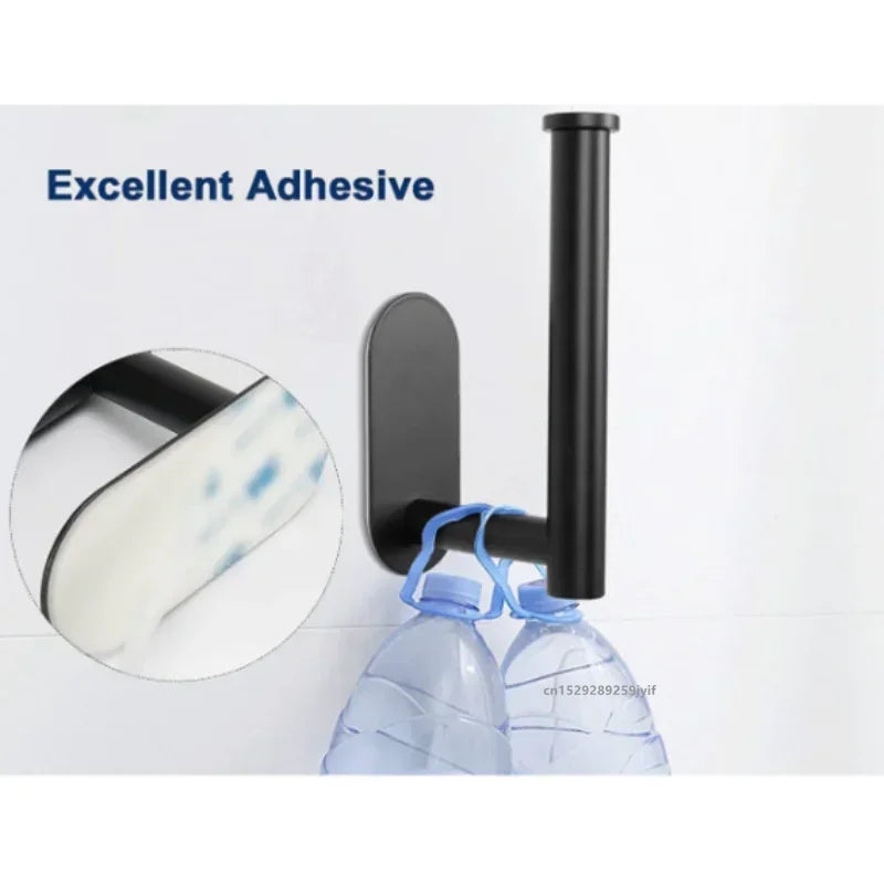 Self-Adhesive Toilet Paper Holder with Shelf – Stainless Steel