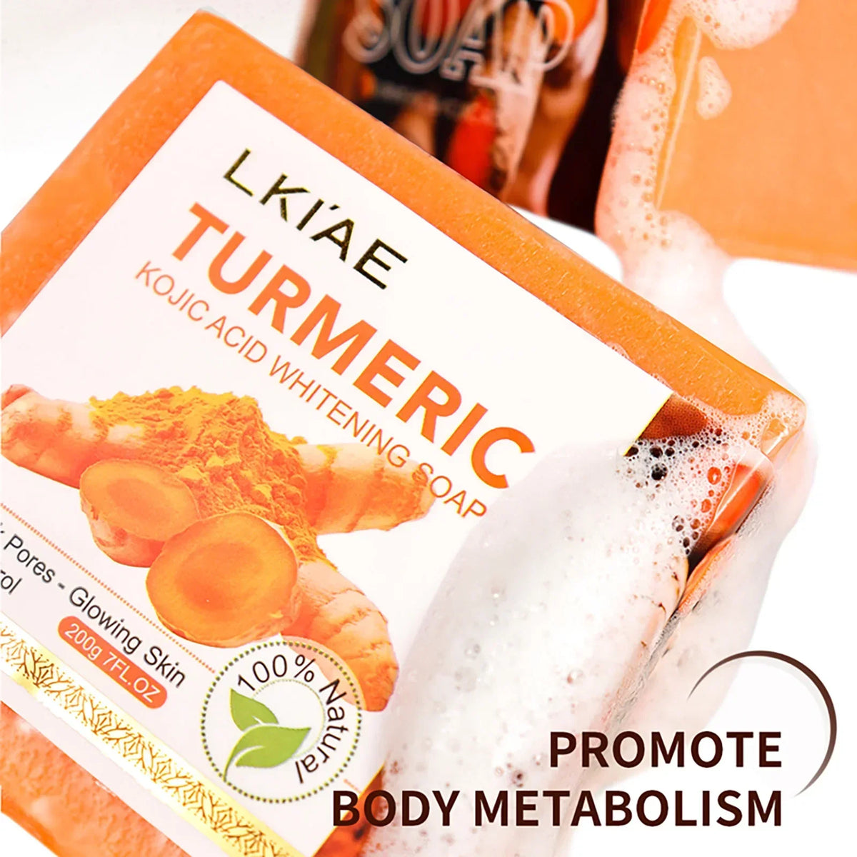 Turmeric Soap Bar for Face and Body, Brightening Cleansing Soap with Kojic Acid