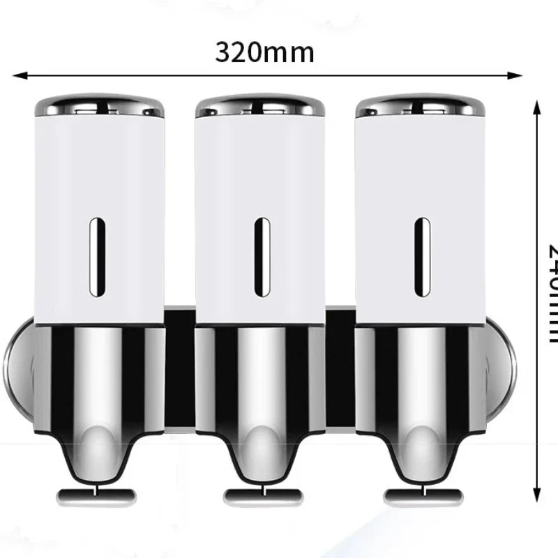 Wall Mounted Shampoo and Soap Dispenser, 1 2 3-Tube Shower Dispenser 500-1500ml
