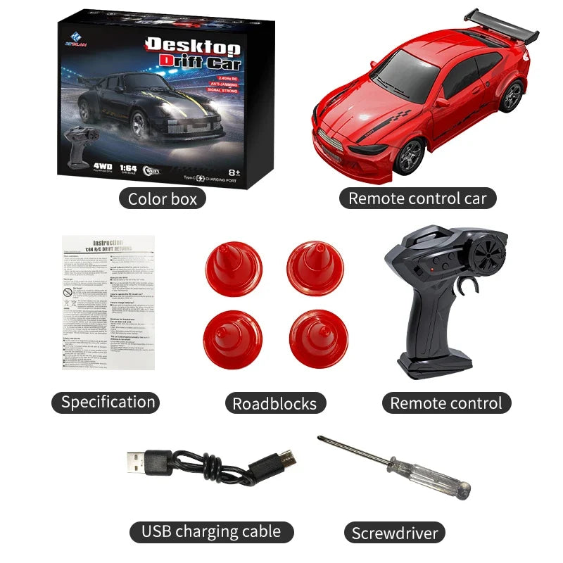 2025 KF20 1:64 Drift RC Car 4-Wheel Remote Control Racing Toy