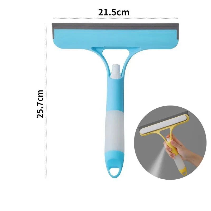 3-in-1 Window Cleaning Squeegee with Spray Bottle & Microfiber Scrubber