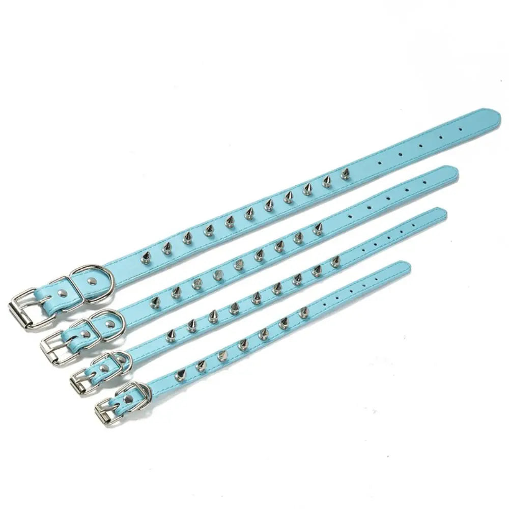 Adjustable Studded PU Leather Collar for Dogs & Cats
