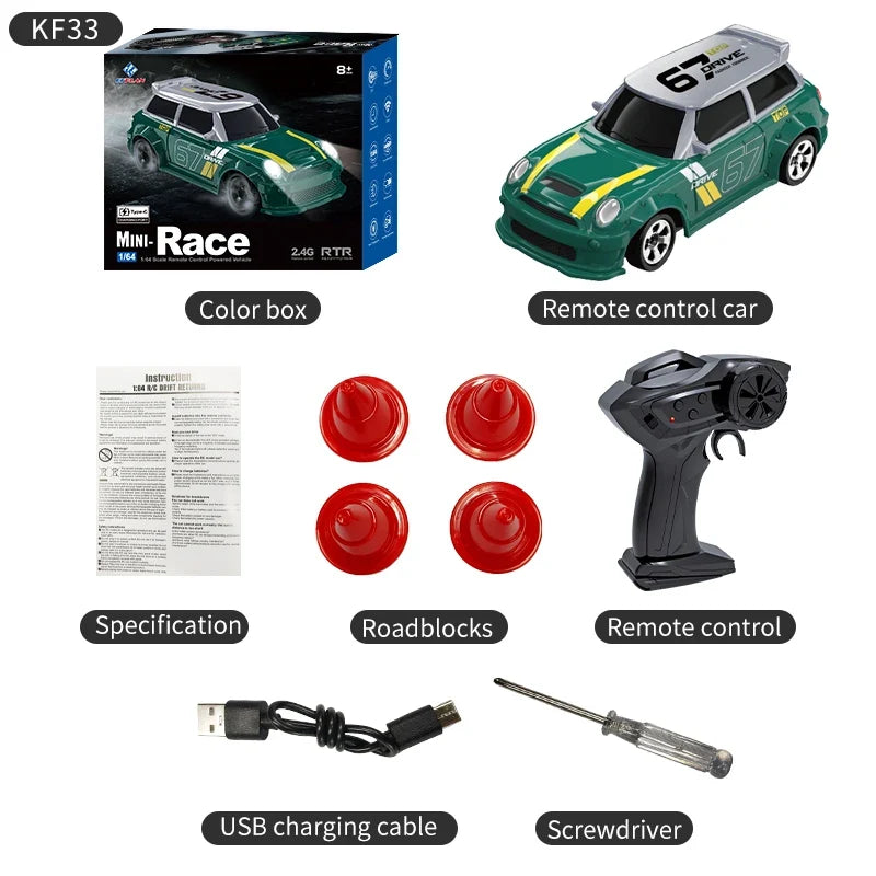 2025 KF20 1:64 Drift RC Car 4-Wheel Remote Control Racing Toy