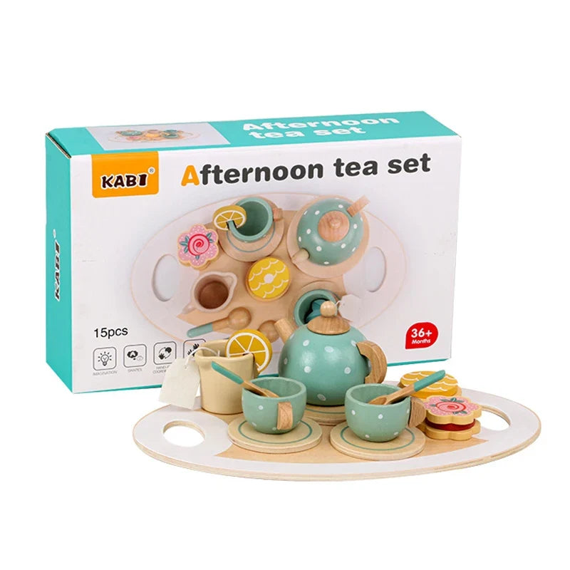 Wooden Afternoon Tea Set Toy | Kitchen Accessories Play for Kids