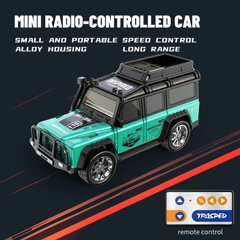 6601Green RC Car MINI Alloy 1/64 Remote Control Toy for Kids