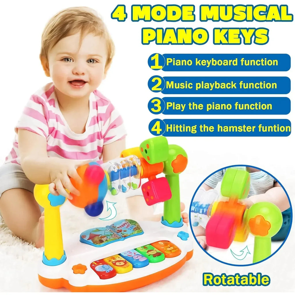 Baby Piano Musical Toy – Light-Up Keyboard & Rotating Music Toy