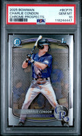 Graded 2025 Topps Bowman Charlie Condon #BCP75 Chrome Prospects Rookie RC Baseball Card PSA 10 Gem Mint