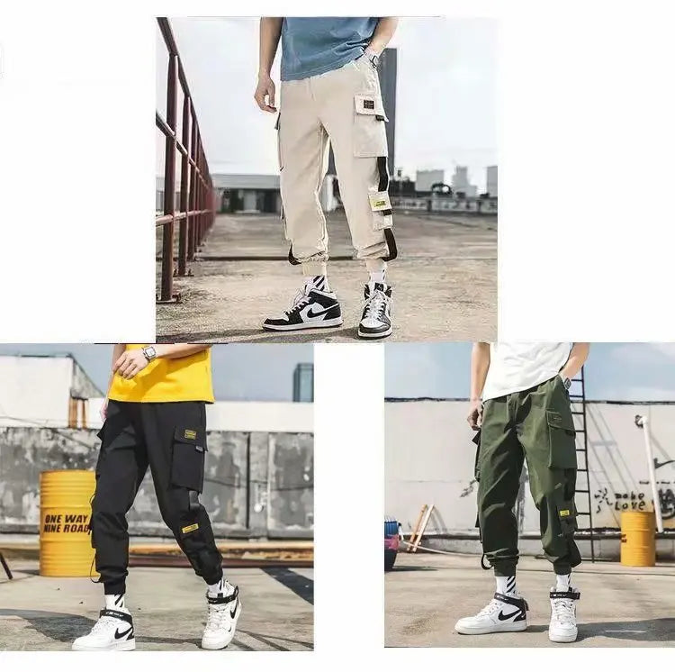 Men's Cargo Joggers, Casual Hip Hop Streetwear Sweatpants